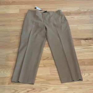 Talbots Classic side zip collection tan pleaded pants. New with tags,